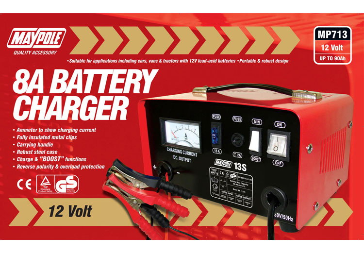 Maypole MP713 713 8A 12V Metal Battery Charger for sale online 