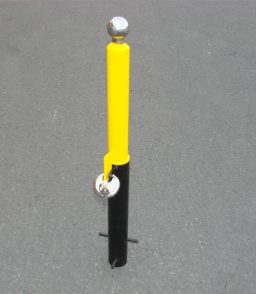 2 x Maypole Heavy Duty Yellow Removable Security Post Driveway Ballard & PadLock 