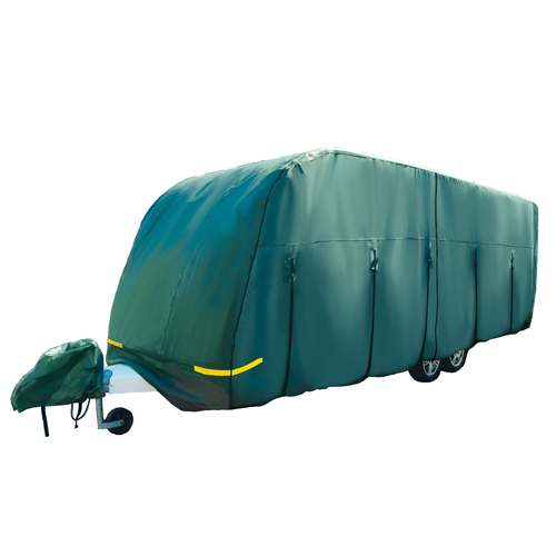 Water resistant Premium Caravan Cover Green Breathable 4Ply Small 14-17ft 