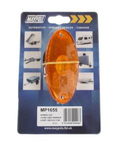 MP1655 12-24V Slim Line Oval LED Amber Marker Lamp Display Packed