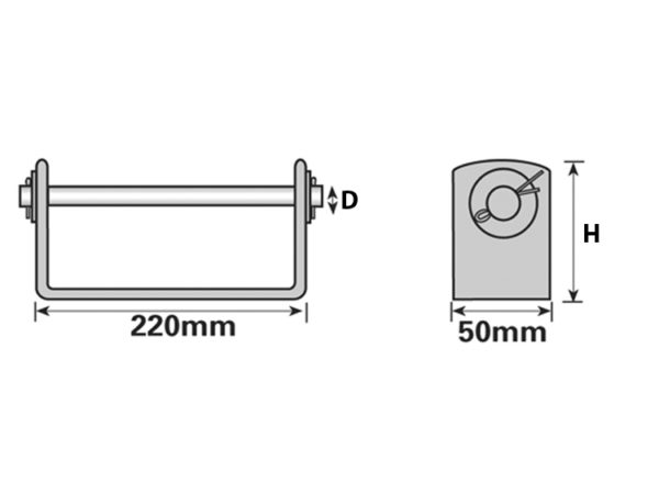 17305 boat roller bracket drawing