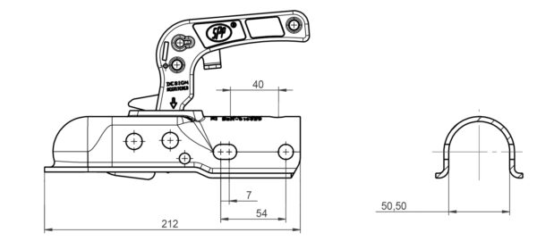 MP1927 Universal 1300Kg Pressed Steel 35-50mm Coupling Kit - Image 2