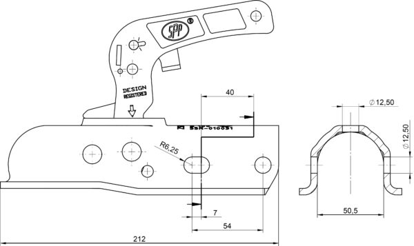 MP1945 1700Kg Pressed Steel 50mm Coupling - Image 2