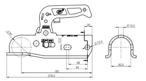 MP1995 3000Kg Heavy Duty Pressed Steel 50mm Coupling - Image 2