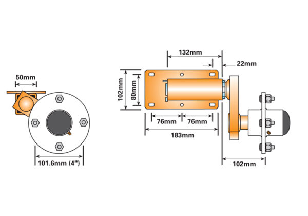 MP208 Pair of 350Kg Suspension Units & Hub - Image 6