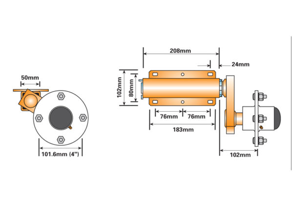MP211 Pair of 500Kg Suspension Units & Hub - Image 3