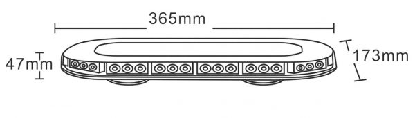 MP4098 12/24V 365mm Magnetic LED Midi Beacon Light Bar - Image 2