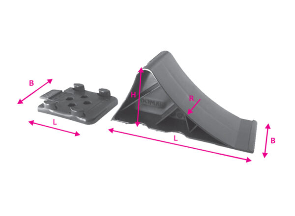 MP4615B Wheel Chock & Mounting Plate Set - Image 2