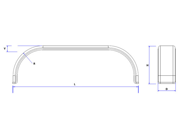 MP4793 1500L x 230W x 425H Pair of Integrated Flat Fixing Point Tandem Mudguards - Image 3