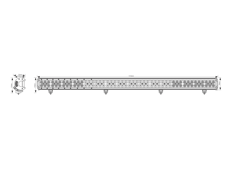 305mm 12 Inch LED Light Bar Spot Light Beam 72W 12v/24v Maypole