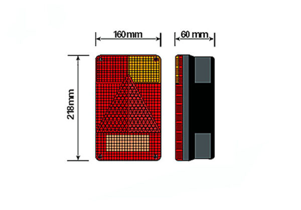MP805BR 12V Radex 6800 Rectangular Right Hand Rear Combination Lamp - Image 2