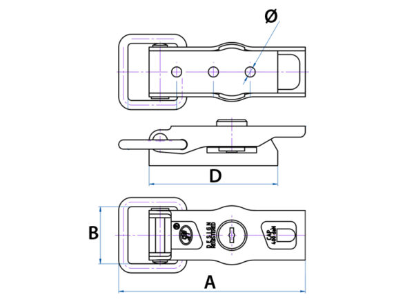 MP81304B 101.5mm x 31mm Lockable Overcentre Catch - Image 2