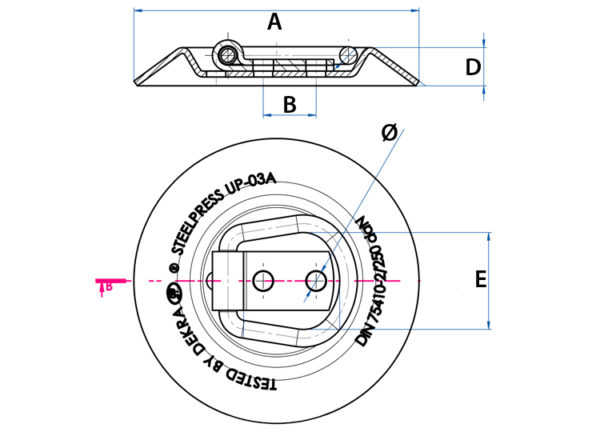 MP81409B Round Surface Mount Lashing Ring Metal Surround - Image 2
