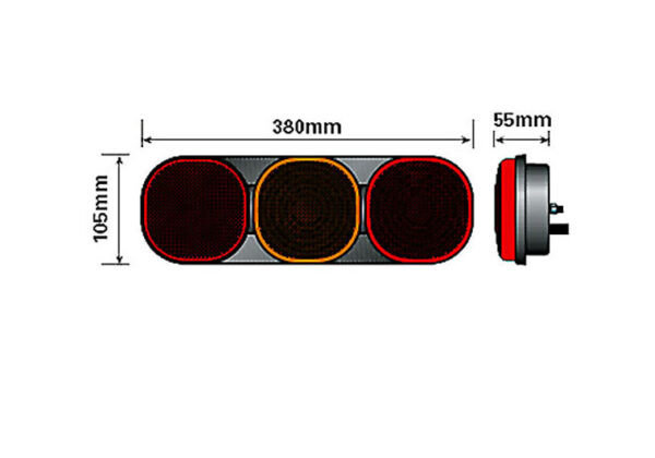 MP8622B Britax 12V Squircular Bulb Combination Lamp (L13.01.12V) - Image 2
