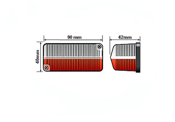 MP874 12V Radex Red/White Bulb Outline Marker Lamp Display Packed - Image 3