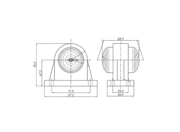 MP8761BS WAS 12/24V Red/White Low Outline Marker Lamp + SuperSeal Socket - Image 3
