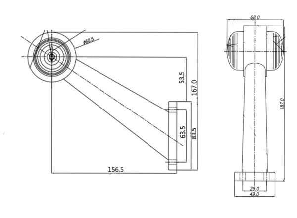 MP8765B WAS 12/24V Red/White 45° Stalk Outline Marker Lamp - Image 4