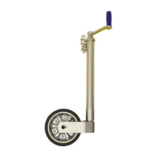 Heavy Duty 48 mm Jockey Wheel Telescopic Trailer Ribbed/Serrated with 2 Support Tubes & 3 Split Clamps Load 150kg 