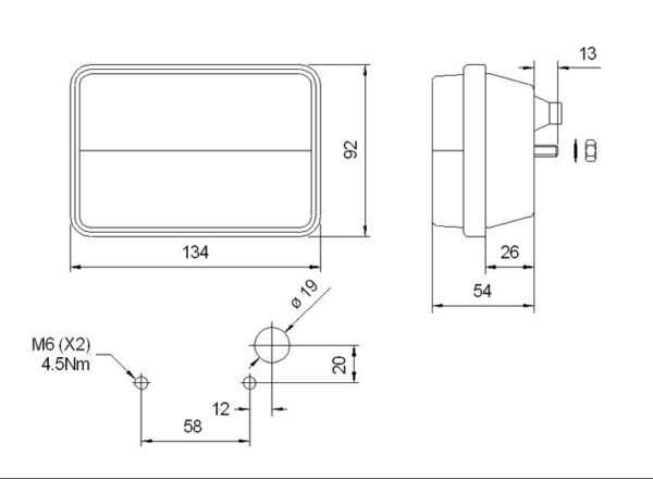 TR34001 Truck-Lite M340 12V Rectangular Combination Lamp 340/01/00 - Image 2