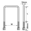 MP916B 60 x 60mm U-Bolt & Nuts - Image 2