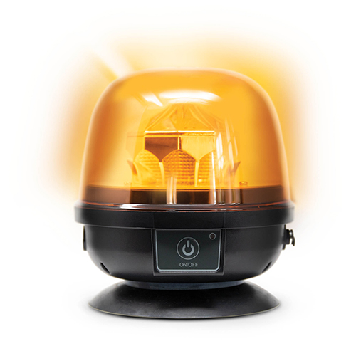 Portable Amber Flashing Beacon Light - Rechargeable Wireless, Magnetic