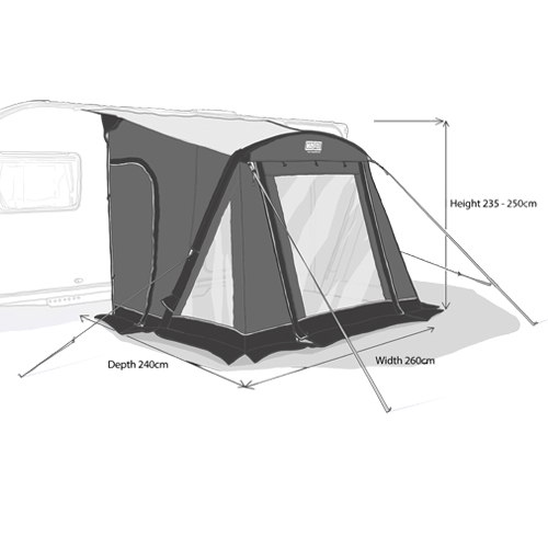 MP9508 Stoneleigh 260cm Air Porch Awning for Caravans & Motorhomes - Image 15