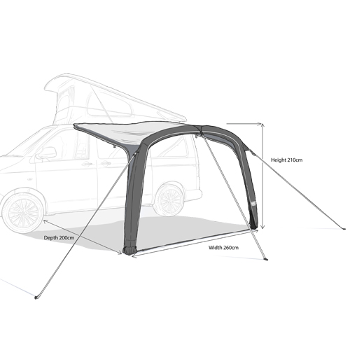 MP9527 Stratford 2.6M Air Sun Canopy for Campervans - Image 3