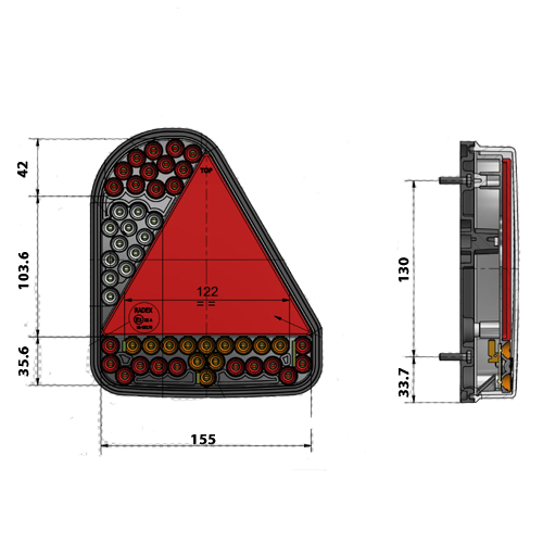 8644 led combination lamp drawing