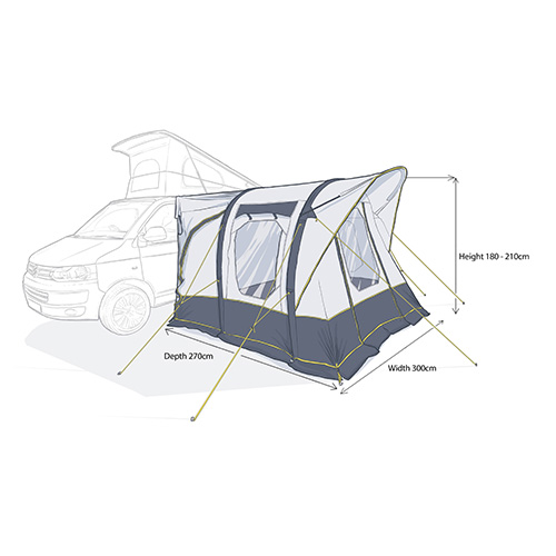 MP9543 Compact Air Driveaway Awning For Campervans