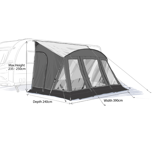 MP9554 Stoneleigh 390cm Poled Porch Awning for Caravans & Motorhomes - Image 12