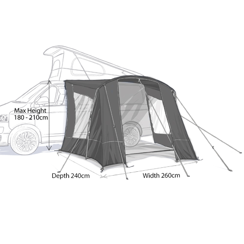 MP9566 Wychbold 260cm Poled Sun Canopy (Low) - Image 5