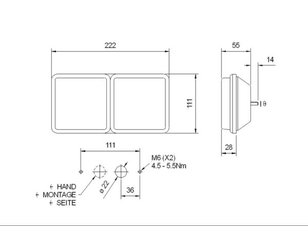 TR31201 Truck-Lite M312 12V Modular Combination Lamp - Image 2