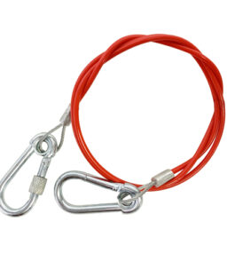 MP503B 1m x 2mm Red Breakaway Cable 2 x Carabiner
