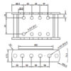 MP23727B 270mm Height Adjustable 2 Pin Drop Plate