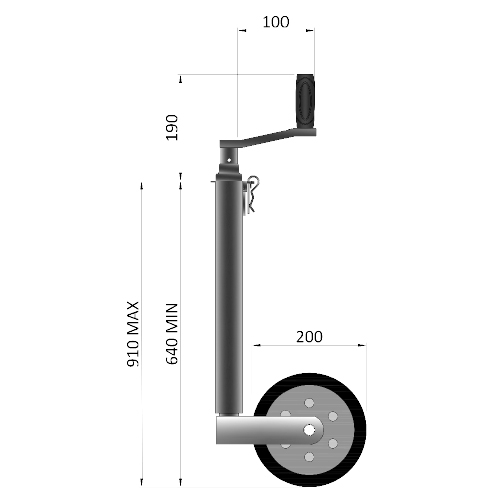 MP9720 48mm 500kg Heavy Duty Smooth Jockey Wheel - Stillages Only - Image 2