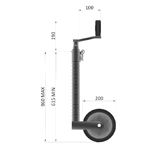 MP9722 48mm 500kg Heavy Duty Serrated Jockey Wheel - Stillages Only - Image 2