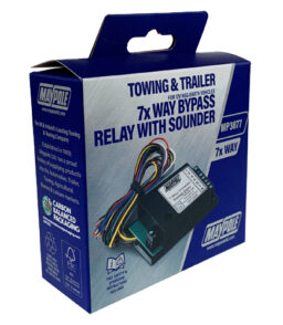 MP3877 12V 7 Way Bypass Relay Display Packed
